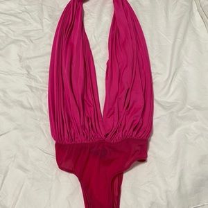 Fuchsia pink body suit top
